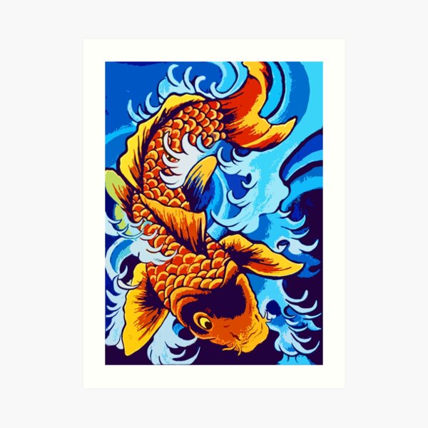 Koi Fish Art Print For Sale By Tigressdragon Redbubble