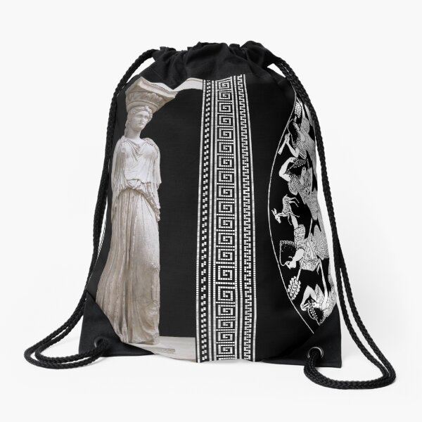 Ancient Greek Caryatid Statue On Shirts Bags And Gadgets Drawstring Bag