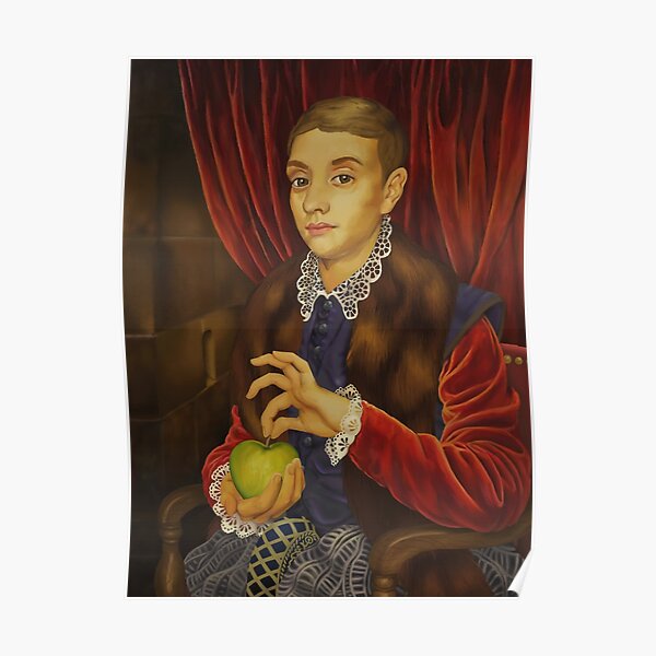 Boy With Apple Poster