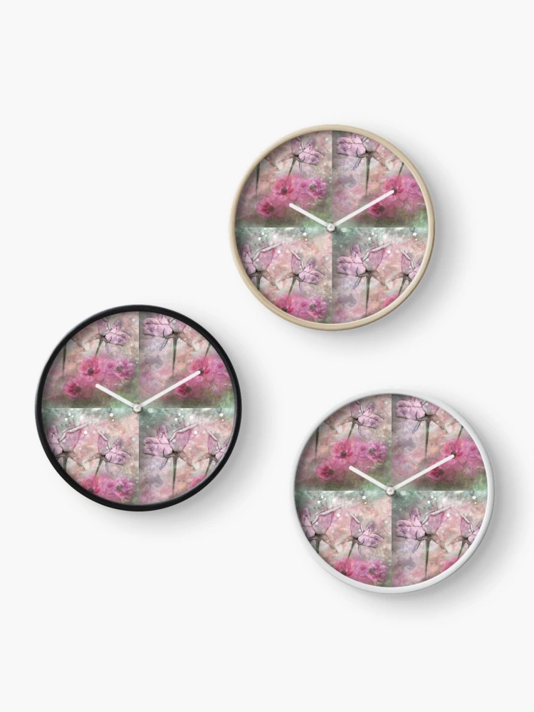 Thumbnail 3 of 4, Clock, Roses and Ranunculus designed and sold by CarolM.
