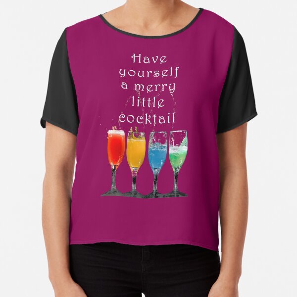 Funny Christmas, Cocktails Chiffon Top