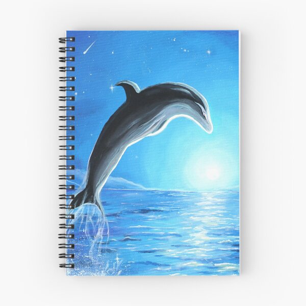 Artikelvorschau, IN DAS MONDLICHT - DELPHIN-MALEREI Gemälde von @idrawmypassion entworfen und verkauft von Gasper Dolinar.