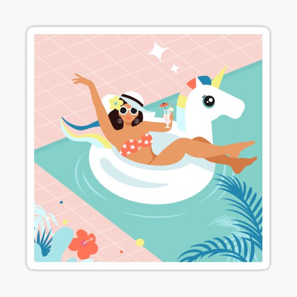 Summer unicorn Sticker