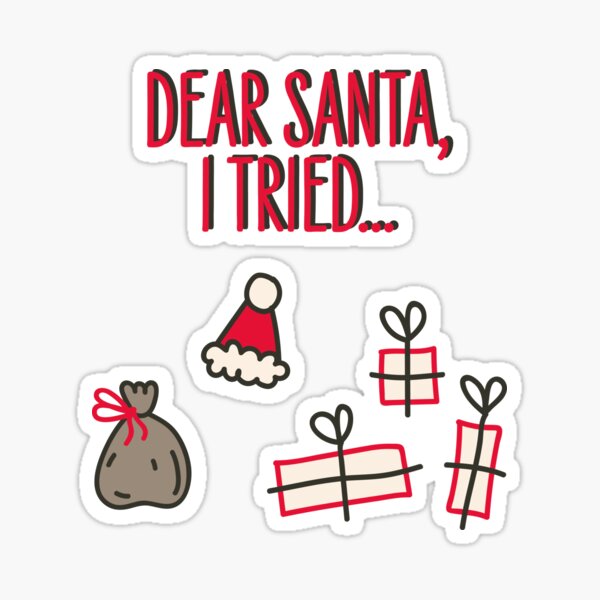 santa sack - christmas pattern in brown Sticker