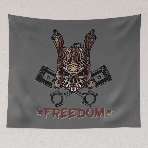 Item preview, Motorcycle Engine Skull Crossed Pistons Freedom designed and sold by CharJens.