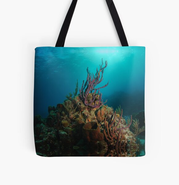 Fish Family Blue & Purple Underwater Tote Bag