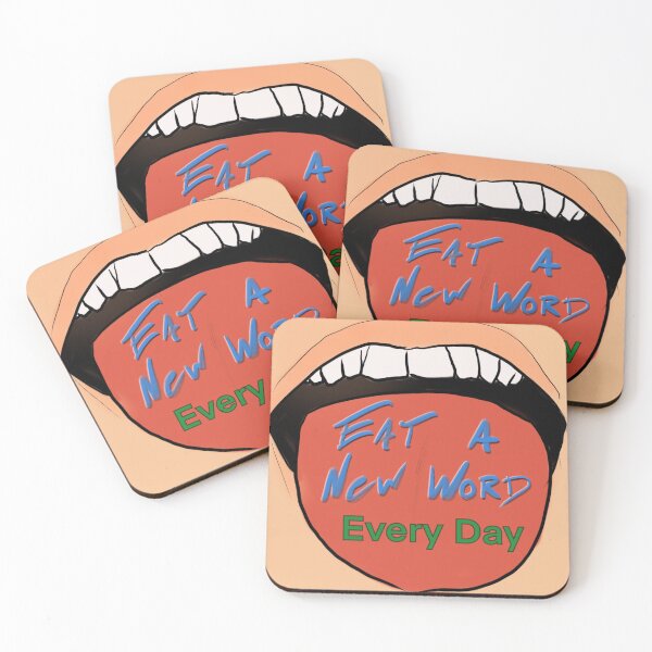 Eat a New Word Every Day Coasters (Set of 4)