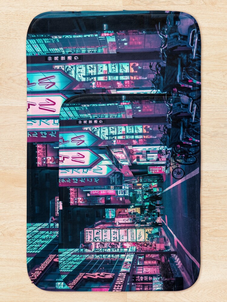 Alternate view of Tokyo - A Neon Wonderland Bath Mat