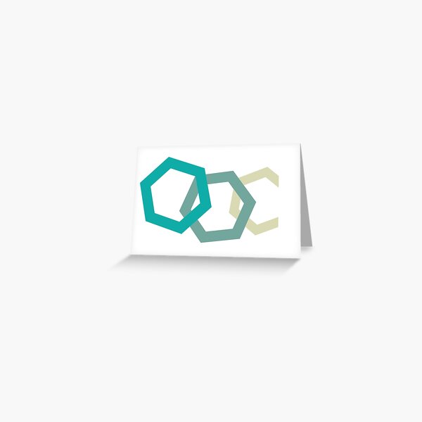 Cold Paper Tri Green Hex Landscape Greeting Card