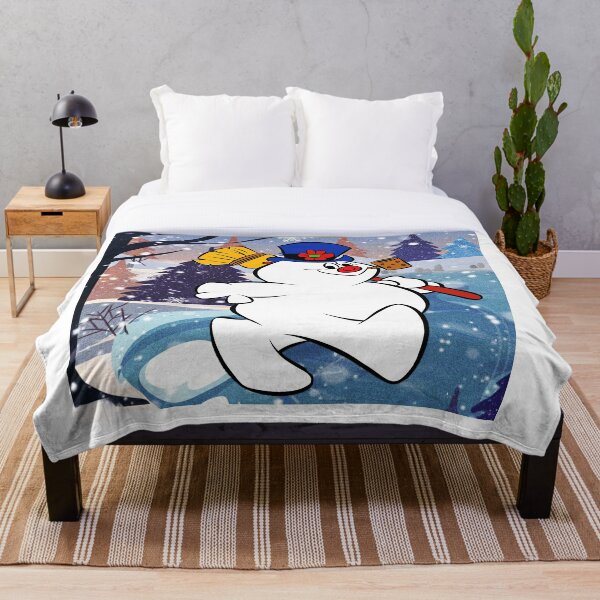 " FROSTY THE SNOWMAN UNDER SNOWFLAKE " Throw Blanket for Sale by GSunrise | Redbubble