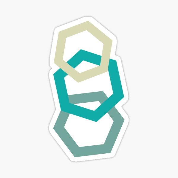 Cold Paper Tri Green Hex Portrait Sticker