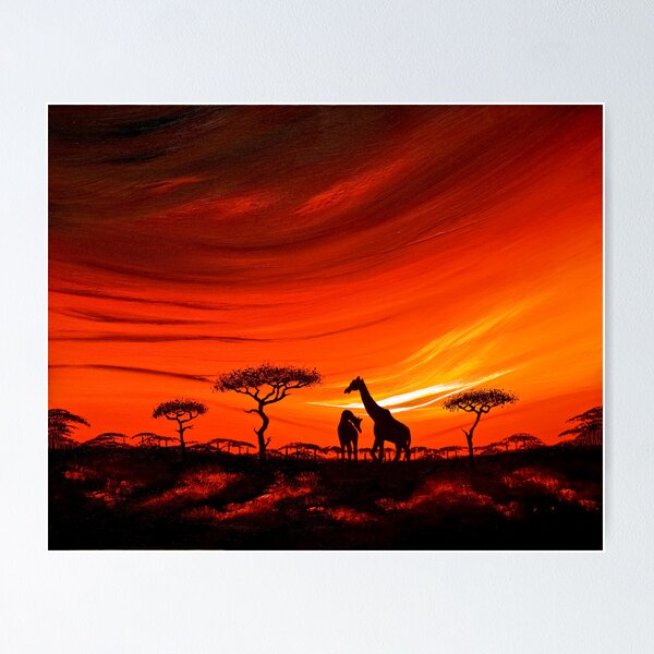 Item preview, Giraffes at Daybreak designed and sold by Shirley Shelton.