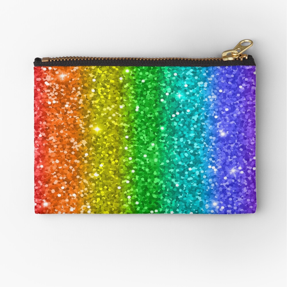 Glittery Rainbow Zipper Pouch