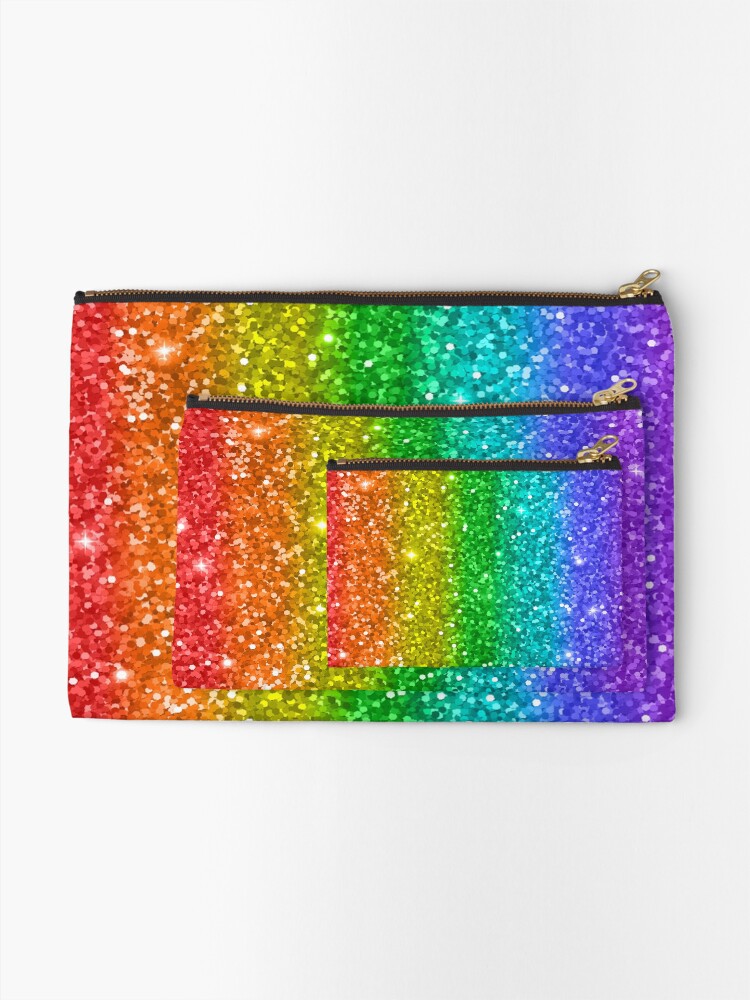 Alternate view of Glittery Rainbow Zipper Pouch