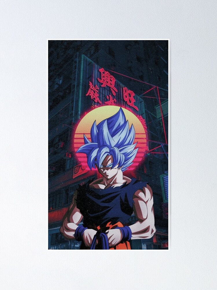 Dragon Ball Z Goku Retrowave Aesthetic Poster By Masihkenneth82 Redbubble