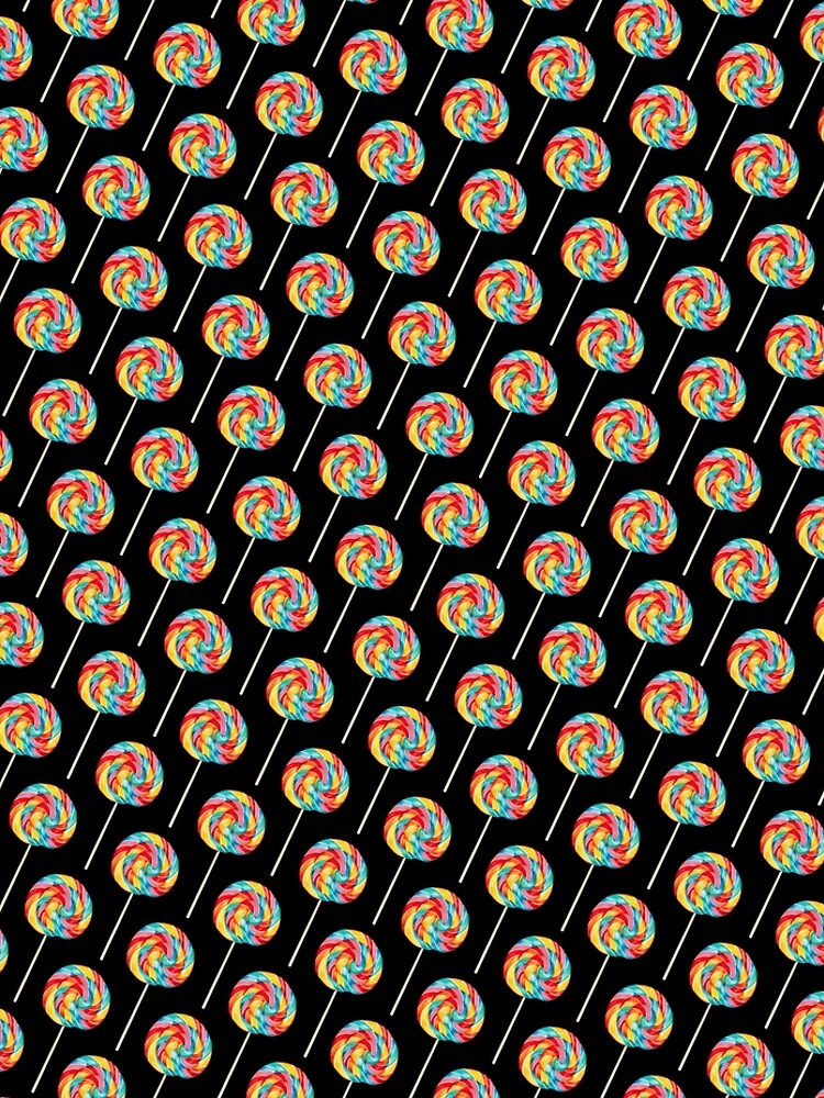 Rainbow Lollipop Pattern - Black by KellyGilleran