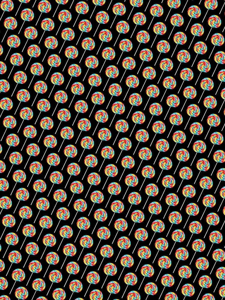 Rainbow Lollipop Pattern - Black by KellyGilleran