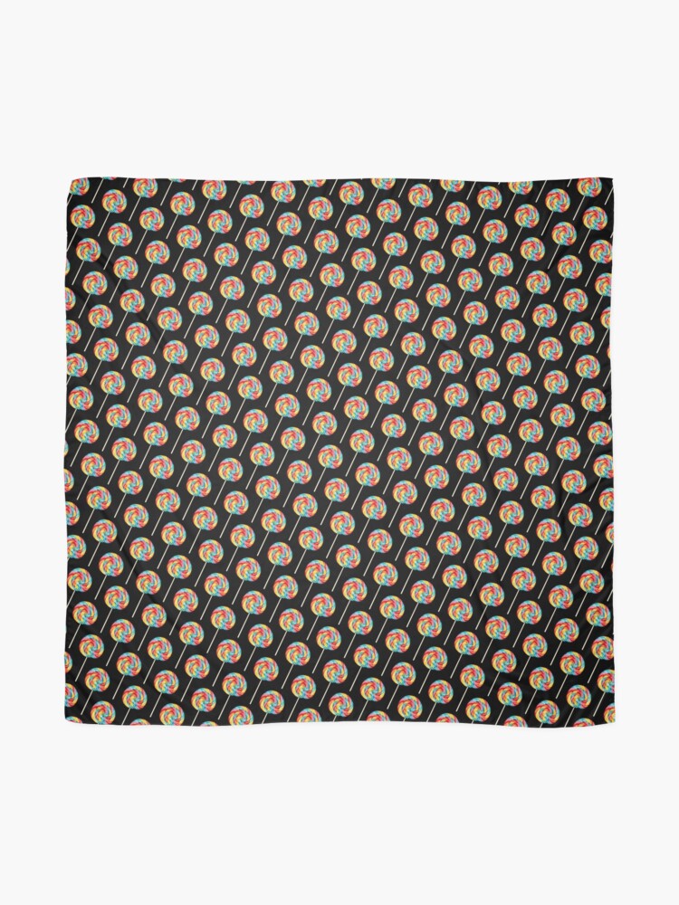 Alternate view of Rainbow Lollipop Pattern - Black Scarf