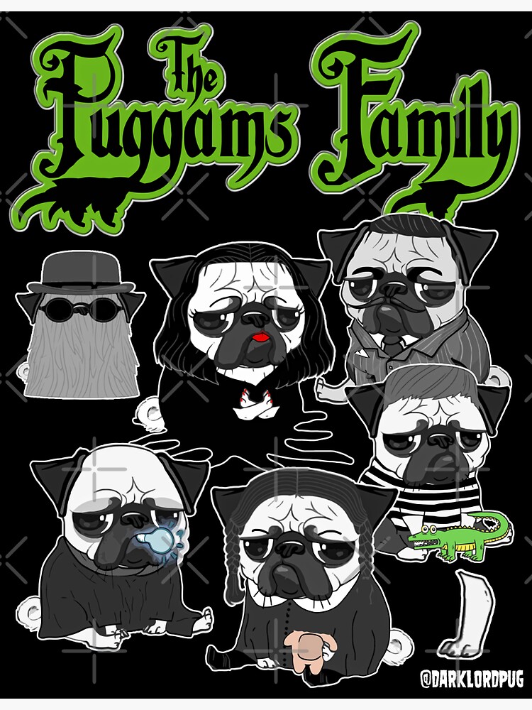 The Puggams Family by darklordpug