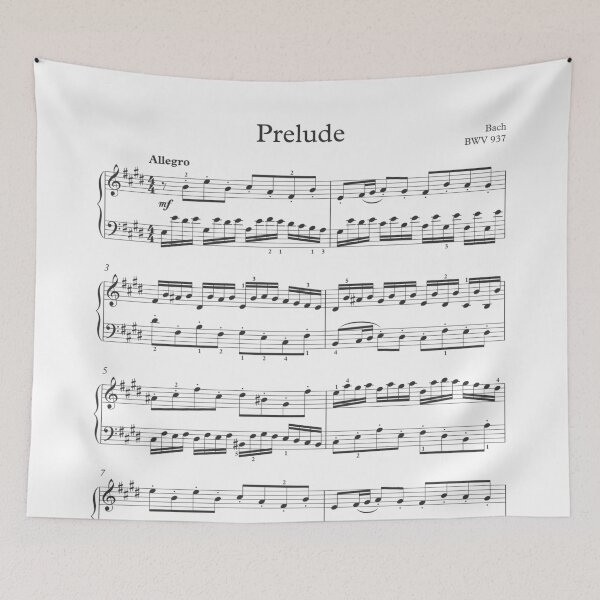 Item preview, Johann Sebastian Bach - PRELUDE - grey sheet music NOTES - digital ART by Iona Art Digital designed and sold by IonaArtDigital.