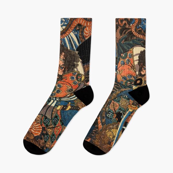 Item preview,  Utagawa Kuniyoshi: Japanese samurai killing a huge python designed and sold by Madjack Tees Kiwi SuperStore.