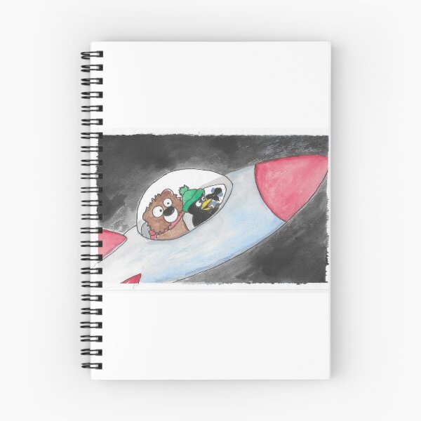Item preview, Bear and Penguin in a Rocketship designed and sold by chimchimtim.