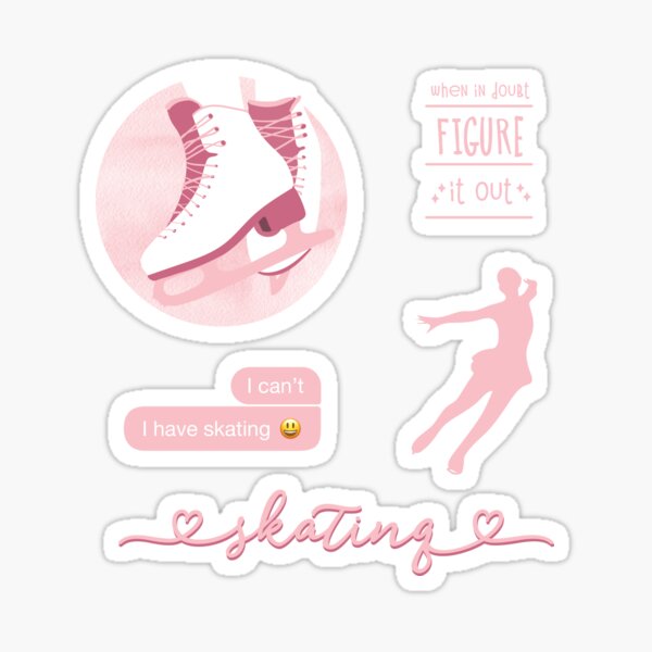 Mauve Watercolor Ice Skater, Figure Skating Sticker Pack Sticker for Sale  by The-Goods