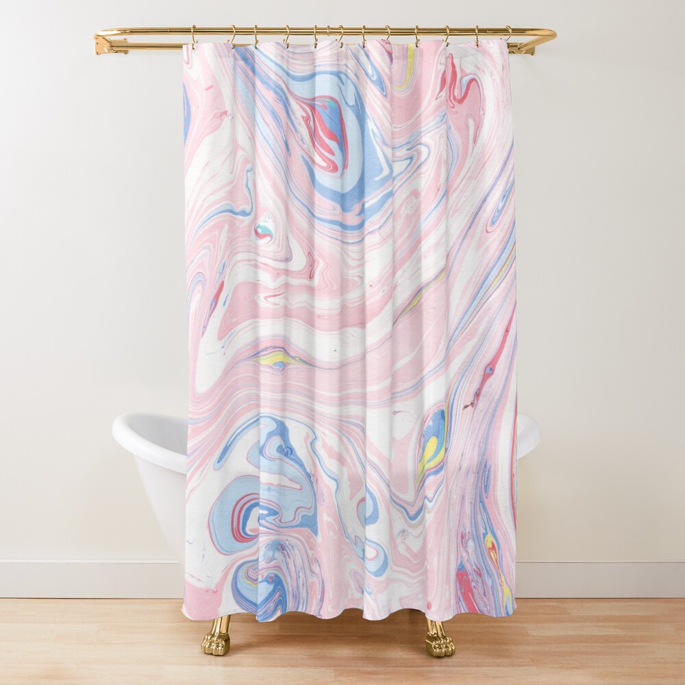 Pink Marble Luxury Rose Pastel Abstract Modern Art Shower Curtain