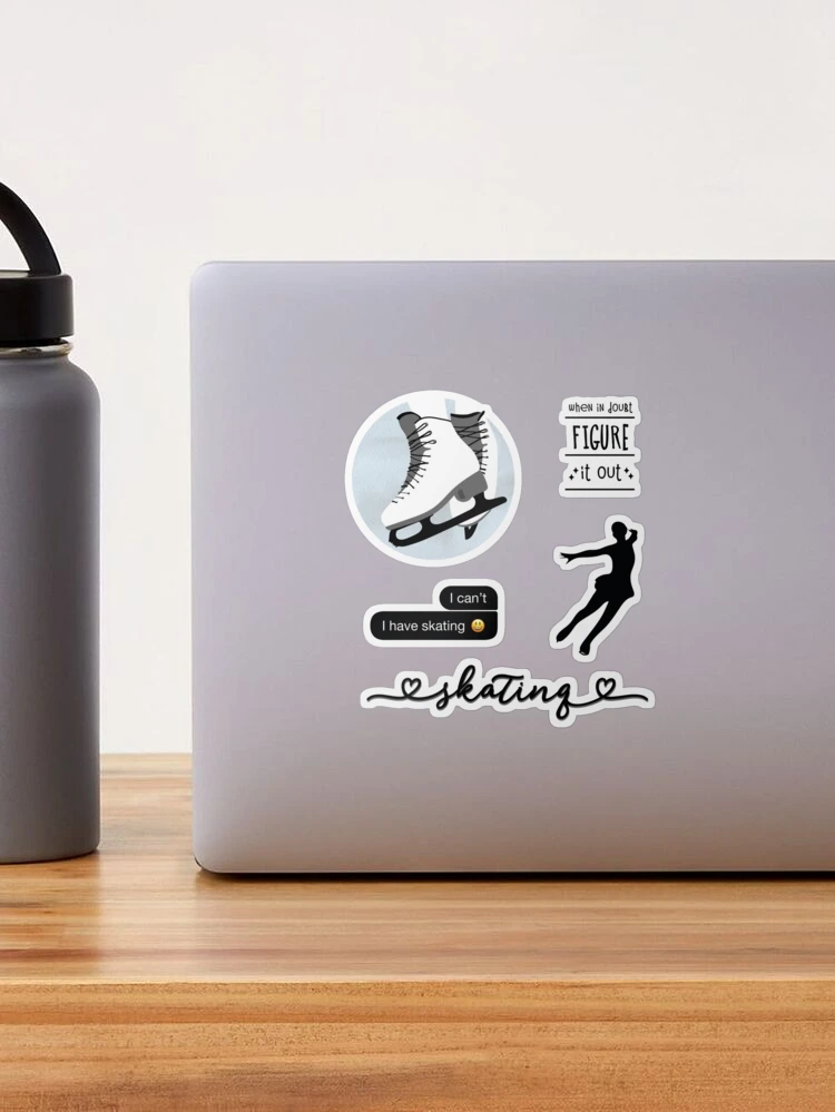 Black Watercolor Ice Skater, Figure Skating Sticker Pack Backpack for Sale  by The-Goods