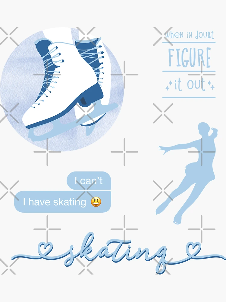 Black Watercolor Ice Skater, Figure Skating Sticker Pack Sticker for Sale  by The-Goods