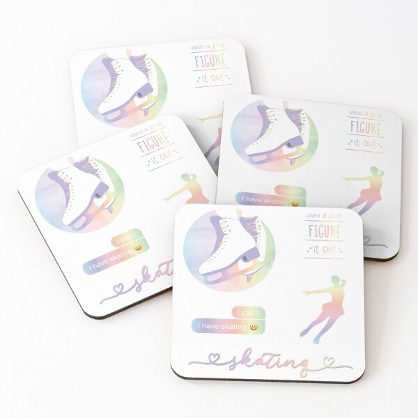 Item preview, Pastel Rainbow Watercolor Ice Skater, Figure Skating Sticker Pack designed and sold by The-Goods.
