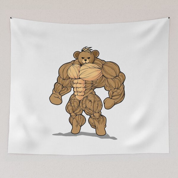 Item preview, Muscular teddy bear designed and sold by Tahuverian.