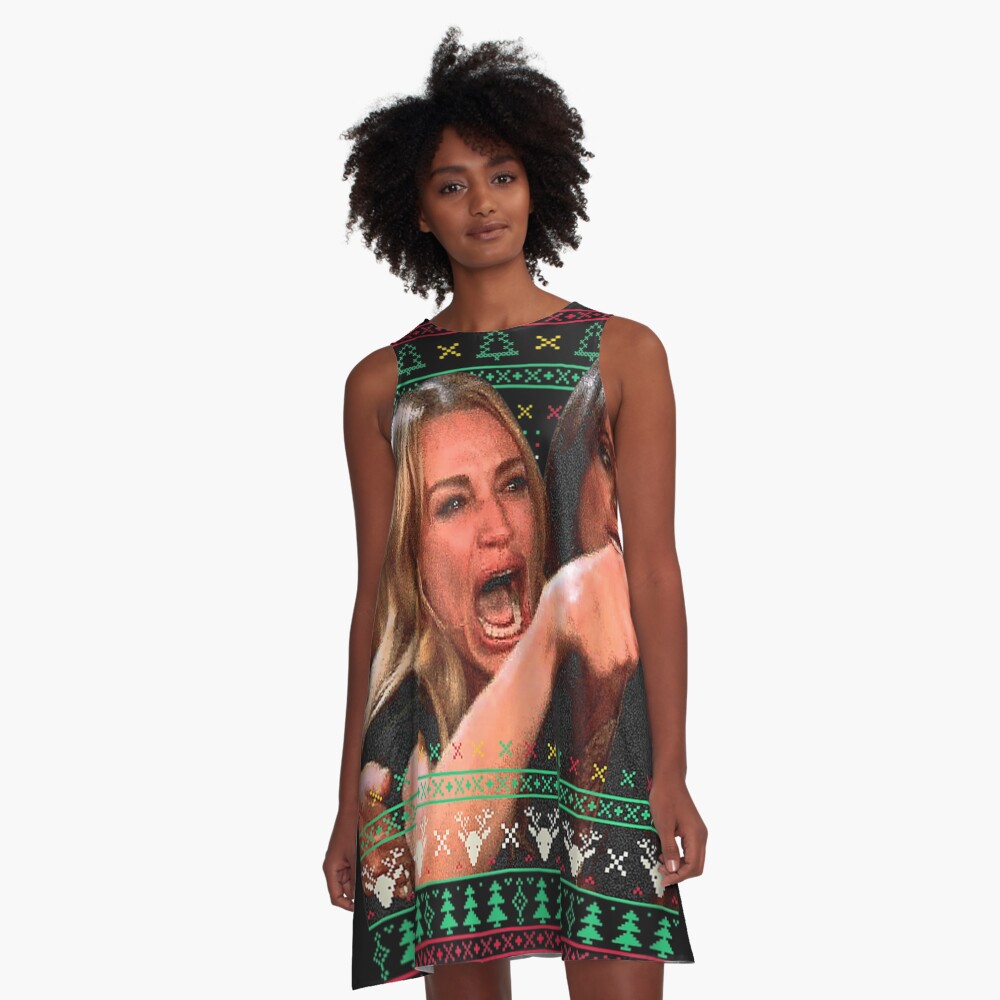Yelling At A Cat Dinner Table Meme Best Ugly Christmas Dress Sweatshirt