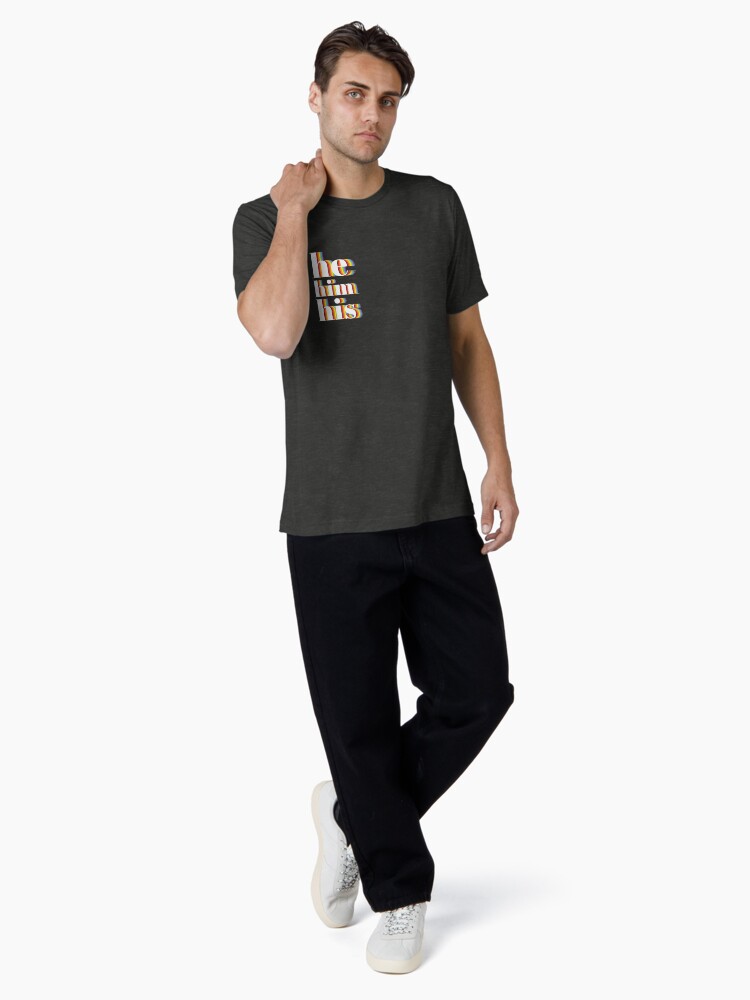 Thumbnail 4 of 7, Tri-blend T-Shirt, He Him His designed and sold by dickierebellion.