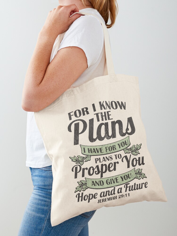 Jeremiah 29:11 /'I Know The Plans/' Canvas Tote Bag