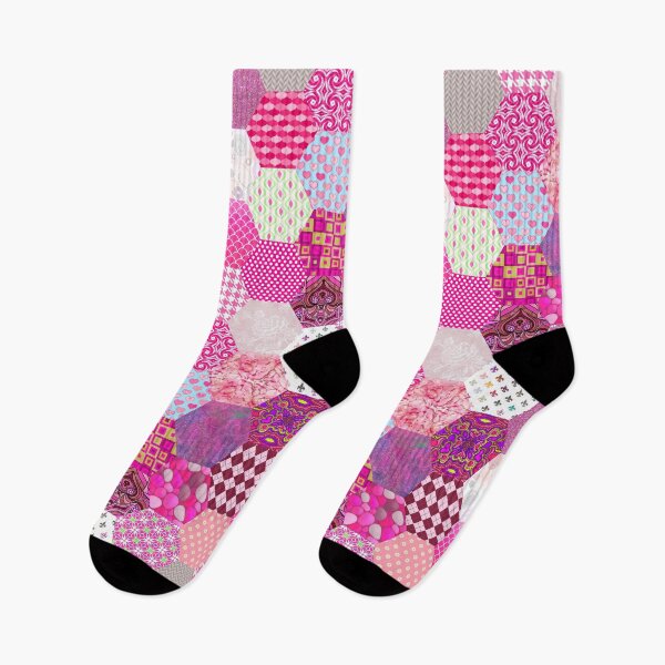 Item preview, Pretty in Pinks Faux Patchwork Pattern designed and sold by ArtformDesigns.