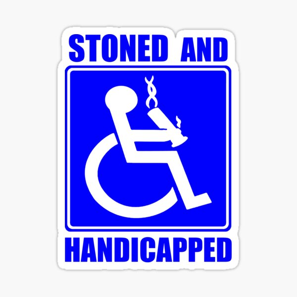 Sticker Handicap Carré Blanc - Autocollant Handicapé (10 cm / 10 cm)