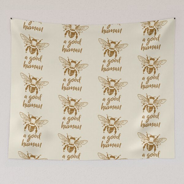 Item preview, Bee a good human typography text art quote by Word Fandom - wordfandom designed and sold by Kerry Pritchard.