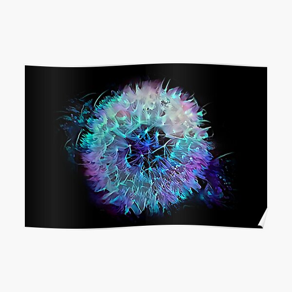 Blacklight Abstract: Dandelion Poster