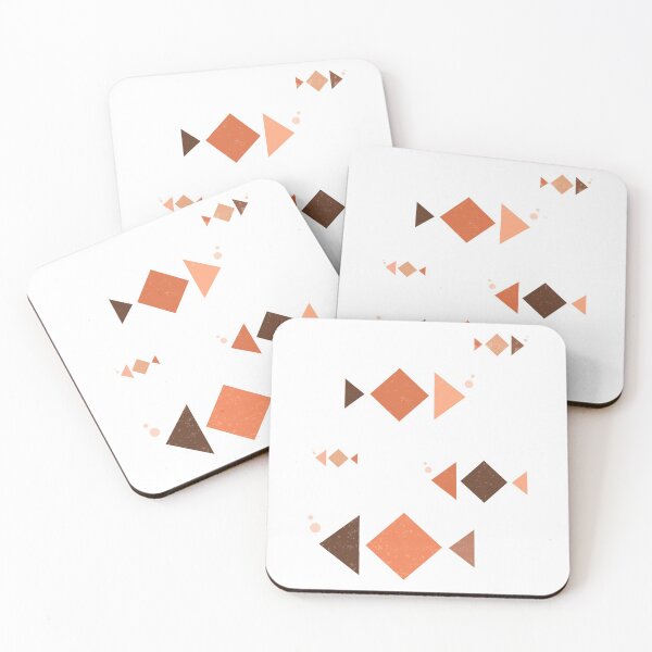 Item preview, Modern Geometric Abstract - Triangles - Terracotta Series - School Of Fish - Minimal Art - Brown designed and sold by Studio Grafiikka.