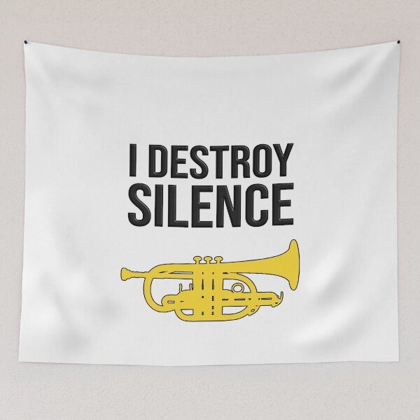 Item preview, Cornet - I DESTROY SILENCE - Funny trumpet gift / Funny cornet gift designed and sold by HEJAshirts.