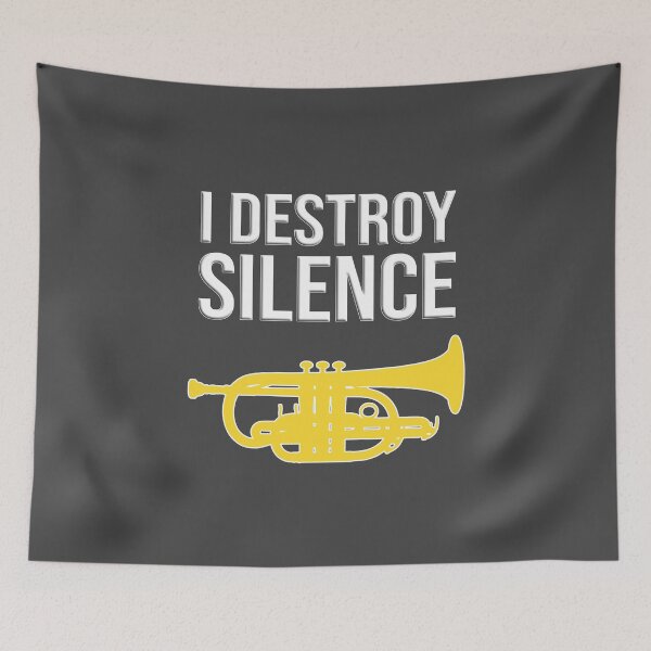 Item preview, Cornet - I DESTROY SILENCE - Funny trumpet gift / Funny cornet gift designed and sold by HEJAshirts.