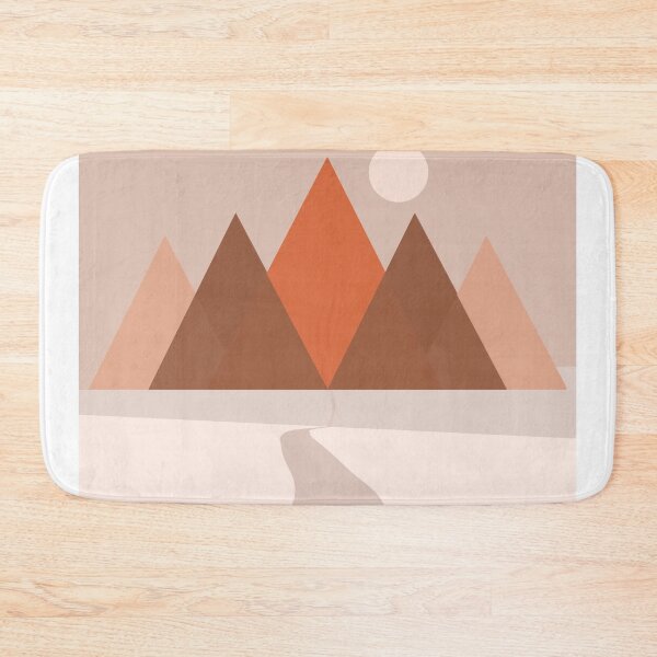 Item preview, Modern Abstract Geometric Mountains - Nature Abstract - Terracotta Brown - Landscape designed and sold by Studio Grafiikka.