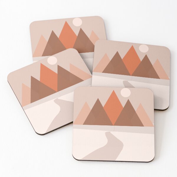 Item preview, Modern Abstract Geometric Mountains - Nature Abstract - Terracotta Brown - Landscape designed and sold by Studio Grafiikka.