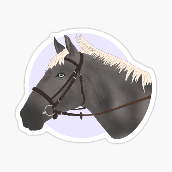 Dapple Grey Horse Circle Sticker