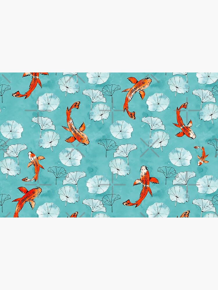 Waterlily koi in turquoise by adenaJ