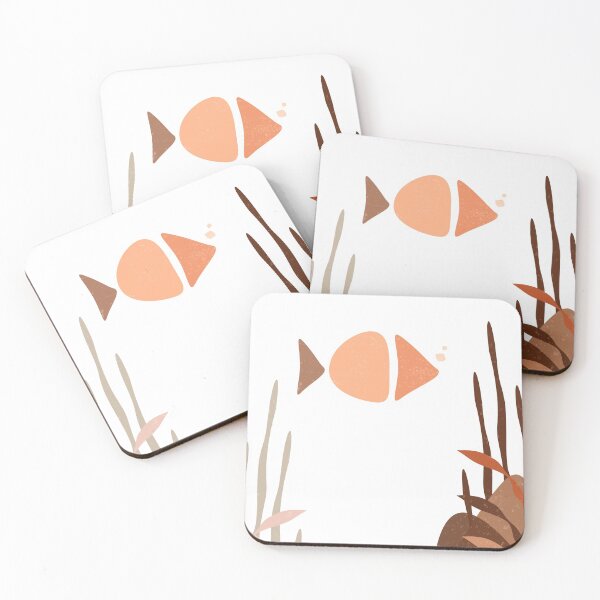 Item preview, Lone Fish Swimming - Minimal, Modern, Abstract Art - Terracotta Brown, Burnt Orange - Aquatic Art designed and sold by Studio Grafiikka.