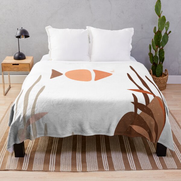 Item preview, Lone Fish Swimming - Minimal, Modern, Abstract Art - Terracotta Brown, Burnt Orange - Aquatic Art designed and sold by Studio Grafiikka.