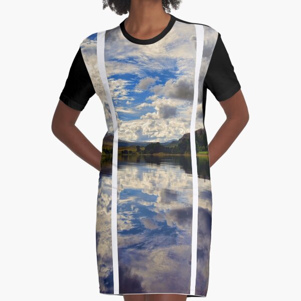 Water Reflections- Loch Rannoch-Highlands of Scotland(2) Graphic T-Shirt Dress