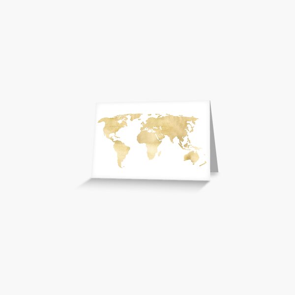 Gold World Map Greeting Card